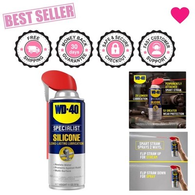 WD-40 Silicone Lubricant Spray 11 oz with Smart Straw for Precision Application