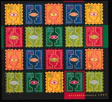 Netherlands 1997 Chistmas full sheet of 20, MNH