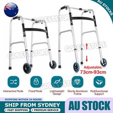Lightweight Foldable Walking Frame Mobility Walker Wheels Aid Eldery Disability