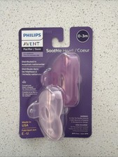Phillips Agent Soothie Heart Pacifiers Pink And Purple For 0-3 Months New