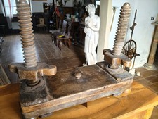 Antica Pressa in Legno Massiccio - Strumento Storico per Legatoria/Lino