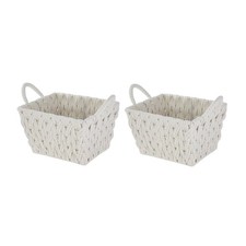 Better Homes Gardens Medium White Woven Rope Storage Baskets 2 Pack