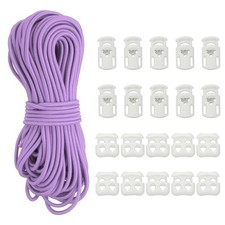 Cord Locks, Elastic Cord, Spring Toggle Stopper Slider 50 ft  Lavender