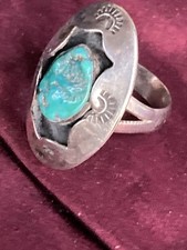 Vintage Native American Sterling Turquoise Ring Size7
