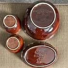 Hull Brown Drip Glaze Oven Proof Ceramic Pottery Mixing Bowl Set (4)
