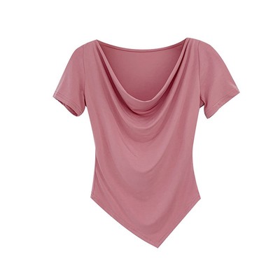 Elegantes Schulterfreies T-Shirt für Damen Trendiges Retro Design mit V-Ausschnitt