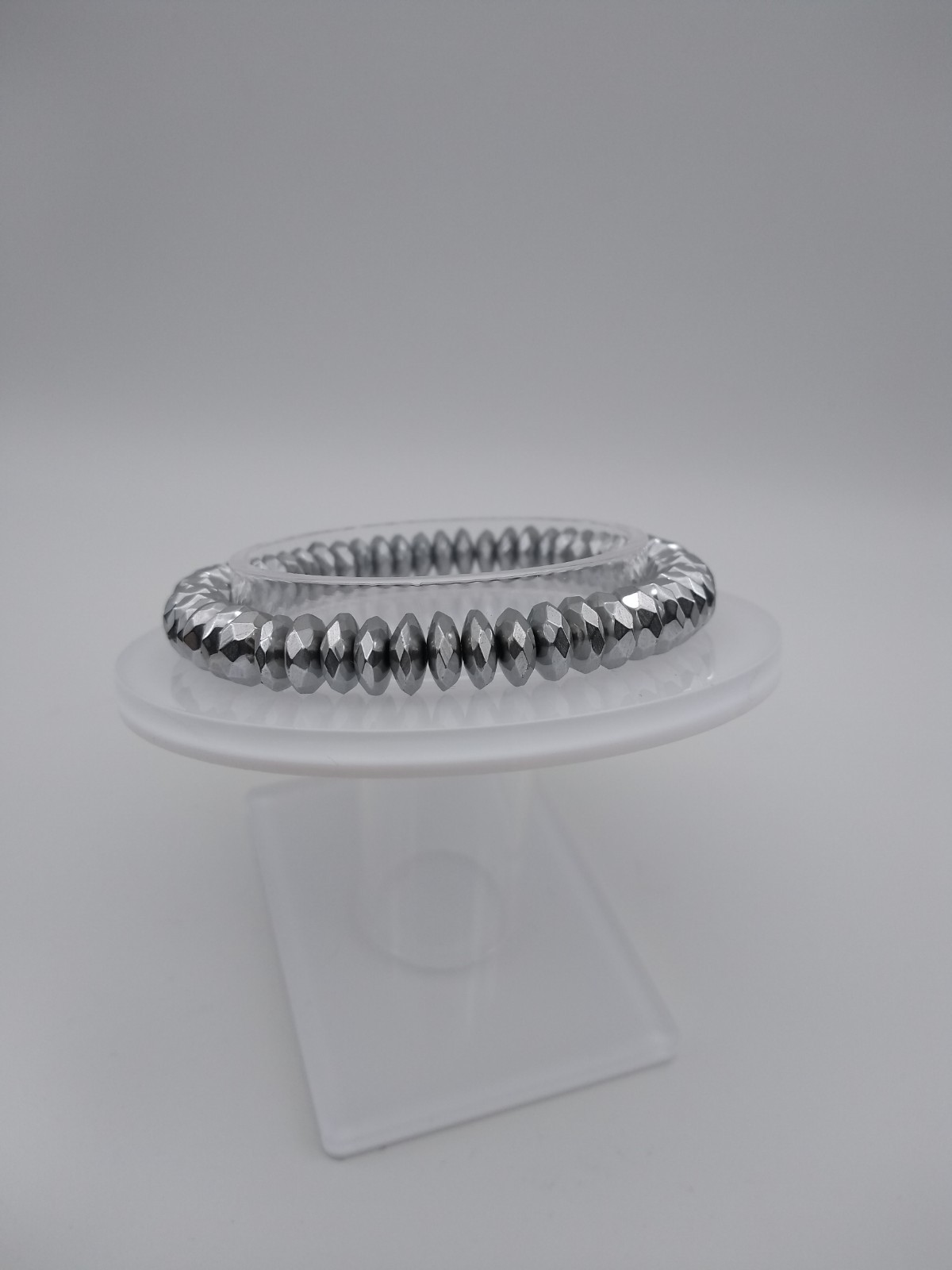 Silver Plated Hematite Gemstone Bracelet Ladies (… - image 2