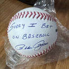 Pete Rose Autographed MLB Baseball Fiterman Sport Auth 'Sorry I Bet On Baseball'