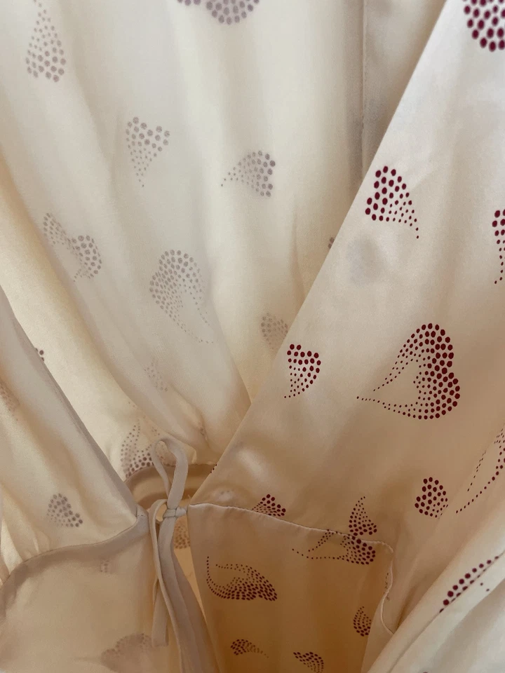 Vestido envolvente Joie XS rosa tostado corazón 100 % seda manga corta para mujer XS Foto 3 de 4