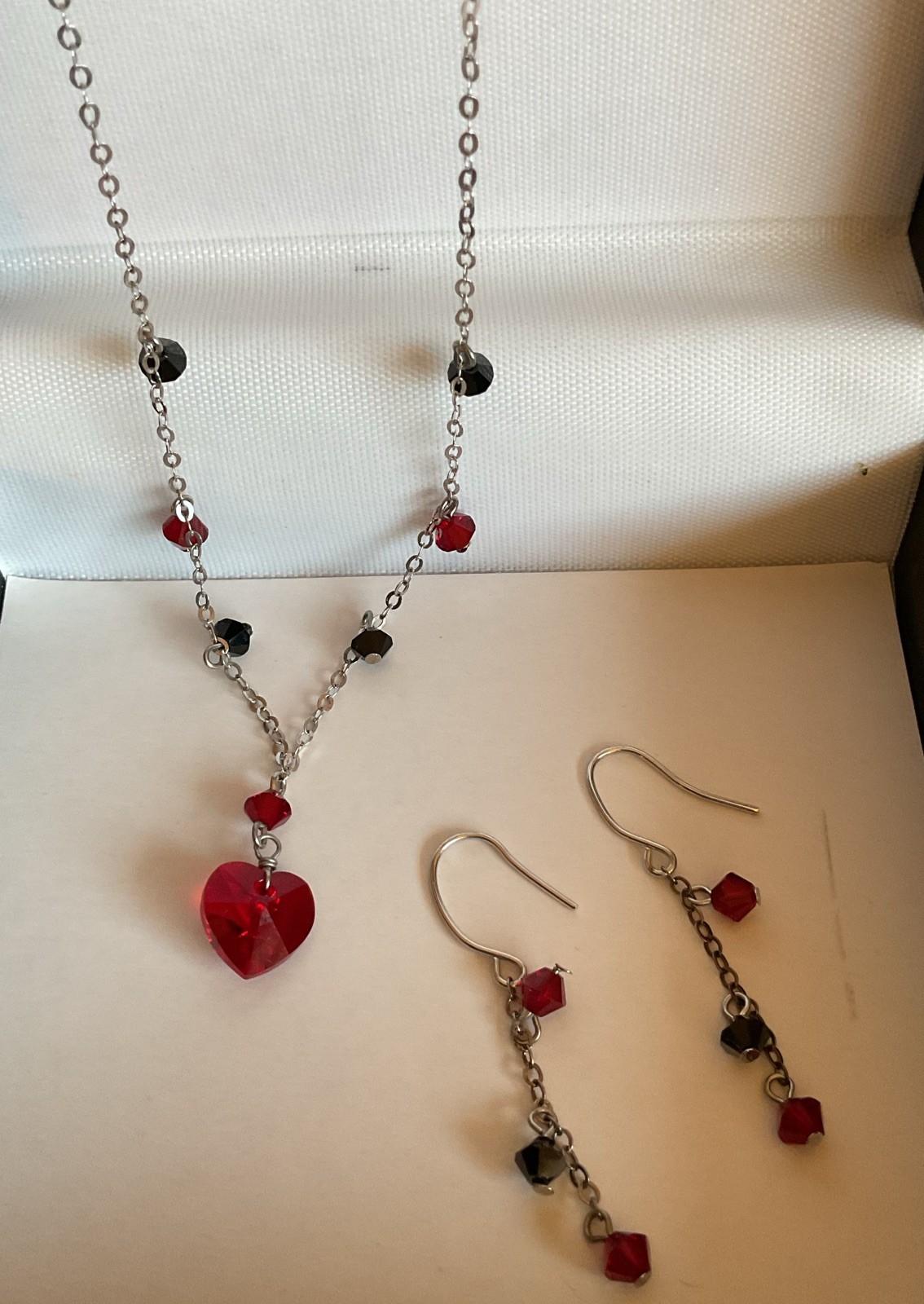 Swarovski Elements Sterling Silver Set Necklace &… - image 1