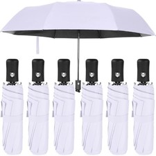 6 Pcs Travel Compact Umbrella Automatic Open Close Windproof Light Purple