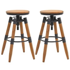 Lot de 2 Tabourets de Bar Chaises Bistrot Pub Bois de Sapin Solide vidaXL