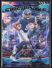 2024 Panini Prizm #21 Malik Nabers Fireworks Blue Ice Prizm #/99 Rookie RC