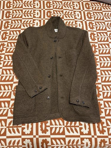 Flint and Tinder men's Boiled Wool Chore Blazer Jacket, Color Brown, Size Large image 2