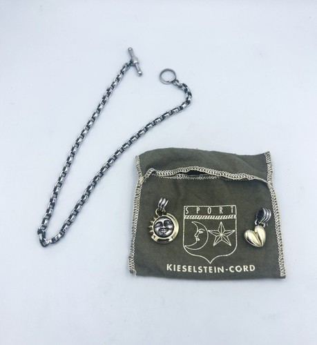 3 Piece Set Of Barry Kieselstein-Cord - Silver Necklace w/ 2- 14k & 925 Pendants