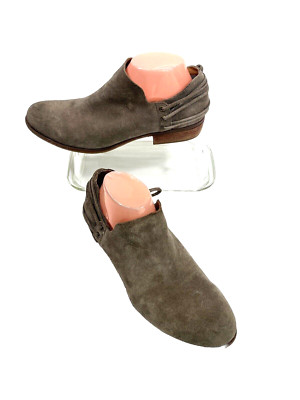 Korks By Kork Ease Womens Taupe Gray Suede Lace Up Back Ankle Booties Size 8.5