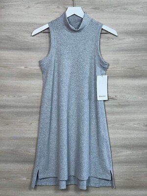 Lululemon Gone for the Week Dress Size M Ribbed Modal 🩶 Heathered Grey 75039