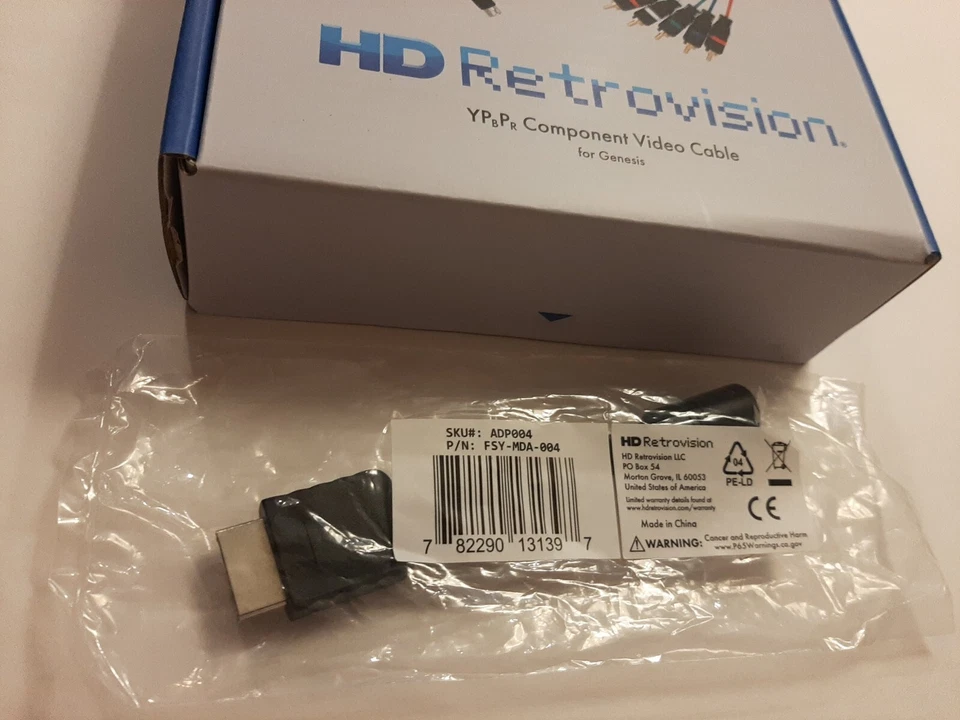 HD Retrovision Genesis Component/YPbPr Cables w/ PS1 Adapter, Factory Sealed - Image 2 of 4