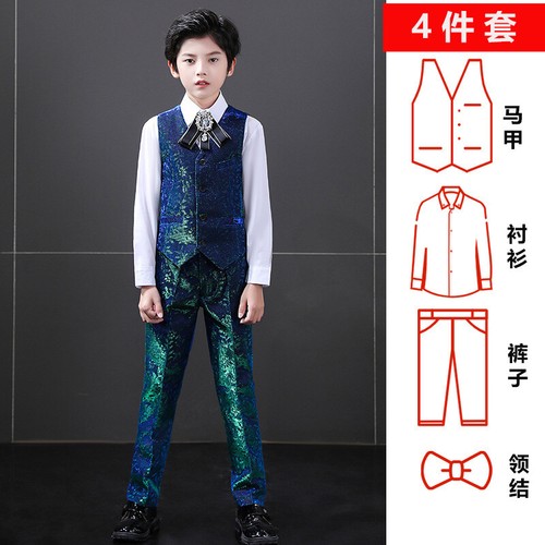 British Children Kid's Boy's Formal Stage Suits Vests Pants Evening Party Runway - Picture 7 of 34