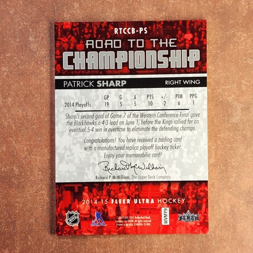 5-03-12 PWE-THICK 2014 fleer ultra division semifinals rtccb-ps patrick sharp (A - Picture 2 of 2