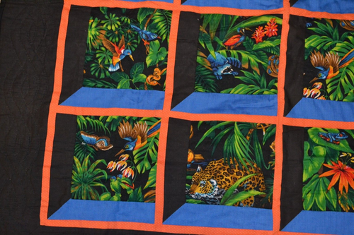 "3D" Quilt Handmade Wall hanging by my Mom "Window to my Jungle" Apprx. 37"x37" - Picture 6 of 7