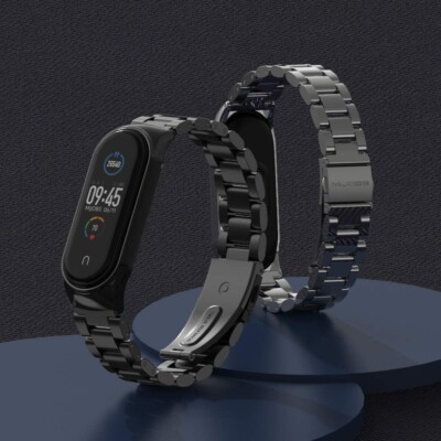 Xiaomi Mi Band 3 / 4 Smart Wristband Replacement Metal Watch Strap Bracelet