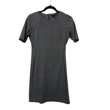 Banana Republic Women's Gray Pinstripe Short Sleeve Shift Dress Size 0