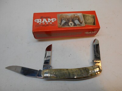 new marbles ram horn mr 359 stckman 3 blade folding pocket knife