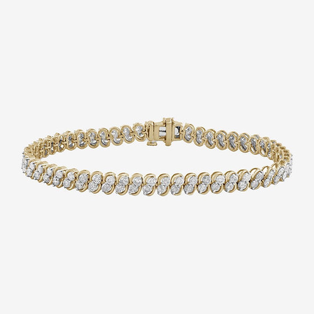 6ct Round Simulated Diamond Tennis Bracelet 14K Yellow Gold Plated