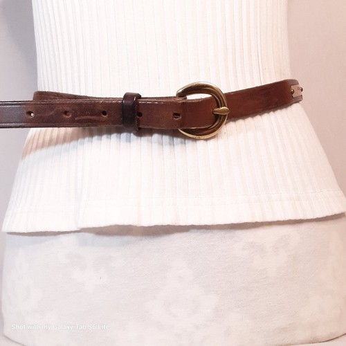 Sturdy Leather Skinny Belt Unisex Medium Waist Personalized Name Plates