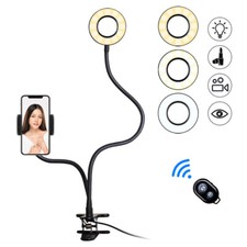 LED Selfie Ring Light Phone Holder Flexible Stand Long Arm for Stream Live Lamp