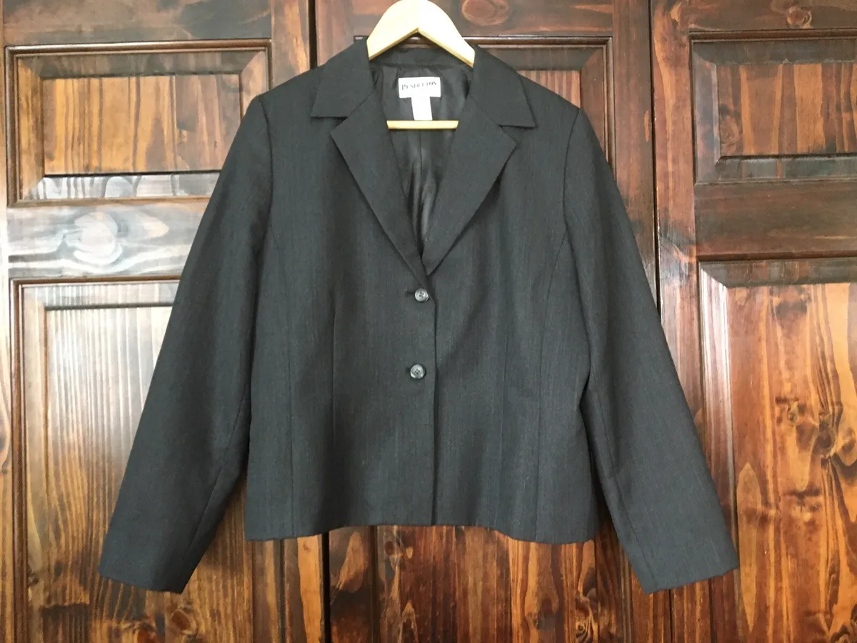 PENDLETON Vintage 100% Wool Gray Blazer Size 16P Women's eBay