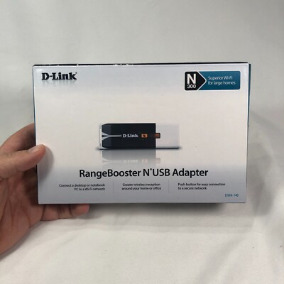 D-Link DWA-140 Range Booster N Wireless Adapter w CD!