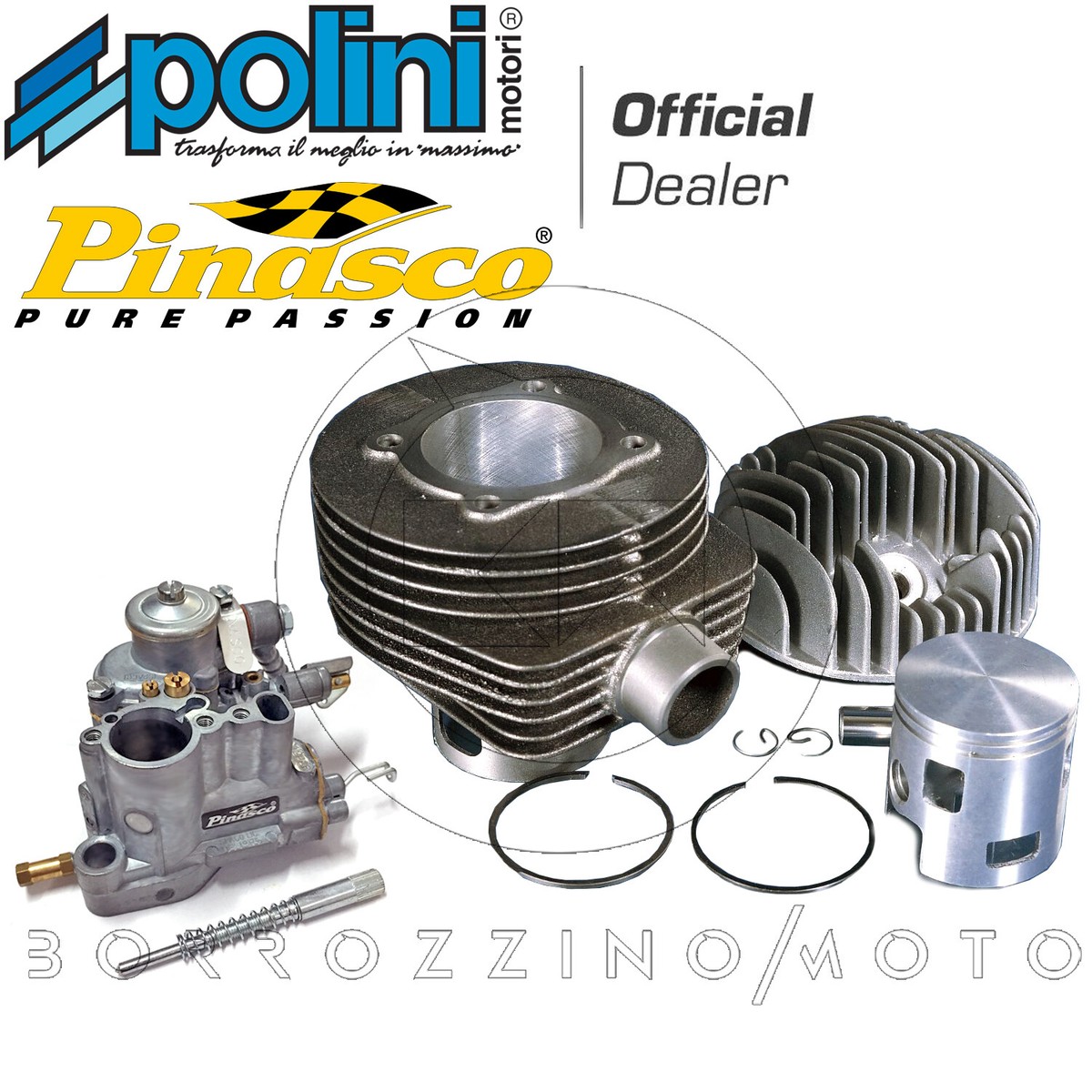 Vespa 125 Px 177 Polini Cylinder Kit Polini 177 Carburetor SI 22