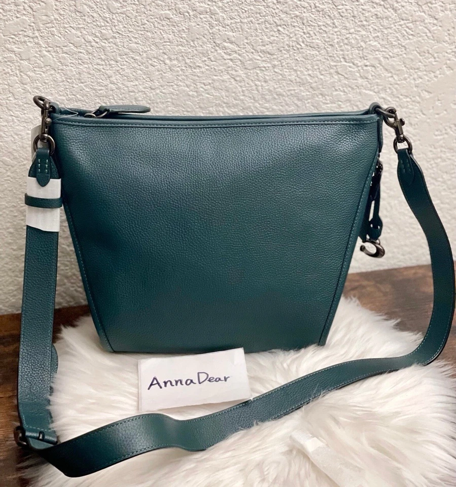 Coach Dufflette Crossbody Bag in Forest Green Leather NEW C8482