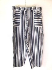 New w Tags 98 Andrea Jovine Hampton Stripe Linen Blend Pants Women's XL
