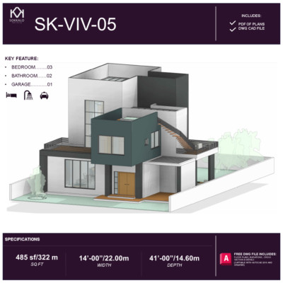 72' x 47' (22.00X14.60 m) A Frame Modern House - Plan Blueprint PDF