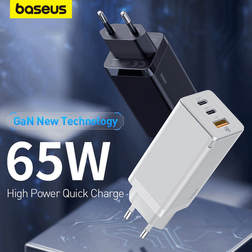 Baseus Szybka ładowarka GaN5 65W PPS QC4.0 PD3.0 USB C Zasilacz - Zdjęcie 1 z 21