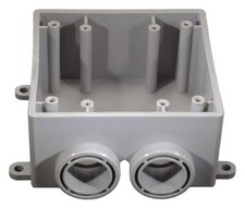 Cantex Weatherproof Electrical Box 2-Gang 2-Inlet PVC - 5133391