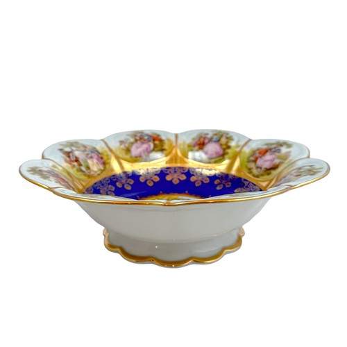Large Josef Kuba vintage fluted bowl, Fragonard courting couples, Karslbad - Picture 6 of 17