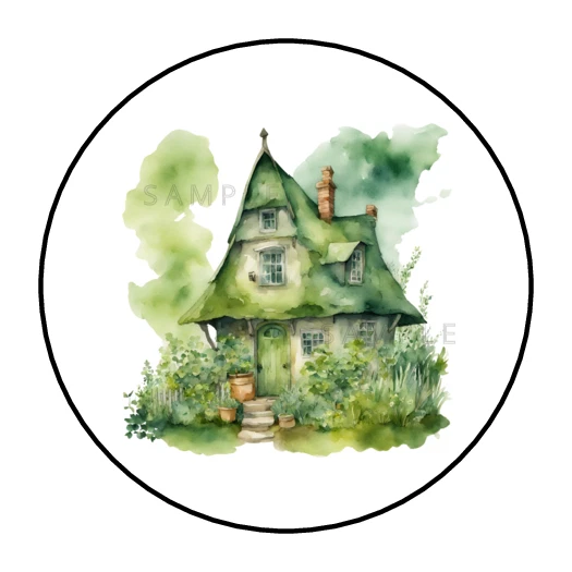 Fairy House наклейки этикетки ярлыки конверт печати вечеринки пользу зеленый - Изображение 2 из 2