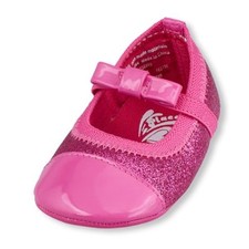The Children's Place Baby Girls Li'l Glitter Ballet Flat Bow Shoes SZ 6-12 MOS