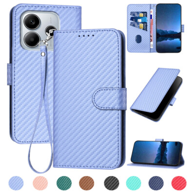 Carbon Hülle für Redmi 13C 14C A3 K40 K70 Pro + Ultra Magnet Handy Tasche Etui