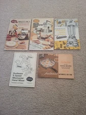 Sunbeam Deluxe Mixmaster Mixer Recipes 1975 Cookbook plus 4 more booklets