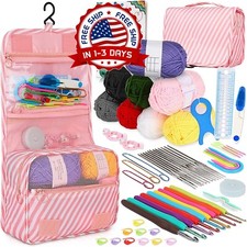 Kit de Crochet Agujas para tejer Set Ganchos accessorios para principiantes 63Pc