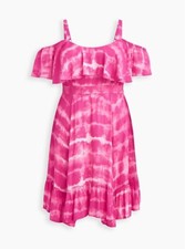 Torrid Pink Dress Tie Dye Handkerchief NWT New 3X