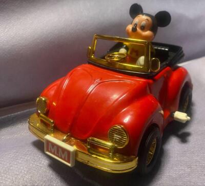 Masudaya Vintage Wind-up TIn Toy Car Disney Mickey Mouse