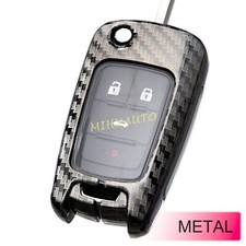 Funda con llavero de metal de fibra de carbono para Chevy Cruze Impala Equinox Trax Buick