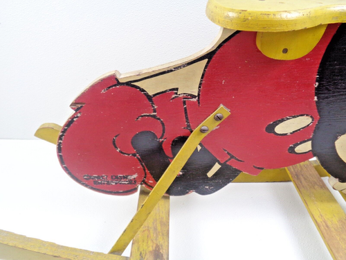 Vintage org. 1930's Walt Disney Enterprises Mickey Mouse Rocker 35" x 23" x 11"w - Picture 11 of 14