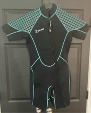 Zifumei Wetsuit Shorty Full Zipper Black Wet Suit Short Sleeves